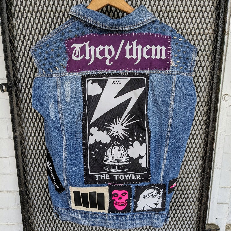 They/them punk battle vest