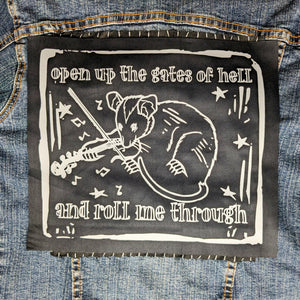 Folk Punk Possum "Open Up the Gates of Hell" sew-on back patch