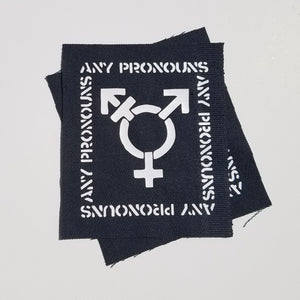 ANY PRONOUNS trans punk sew-on patch