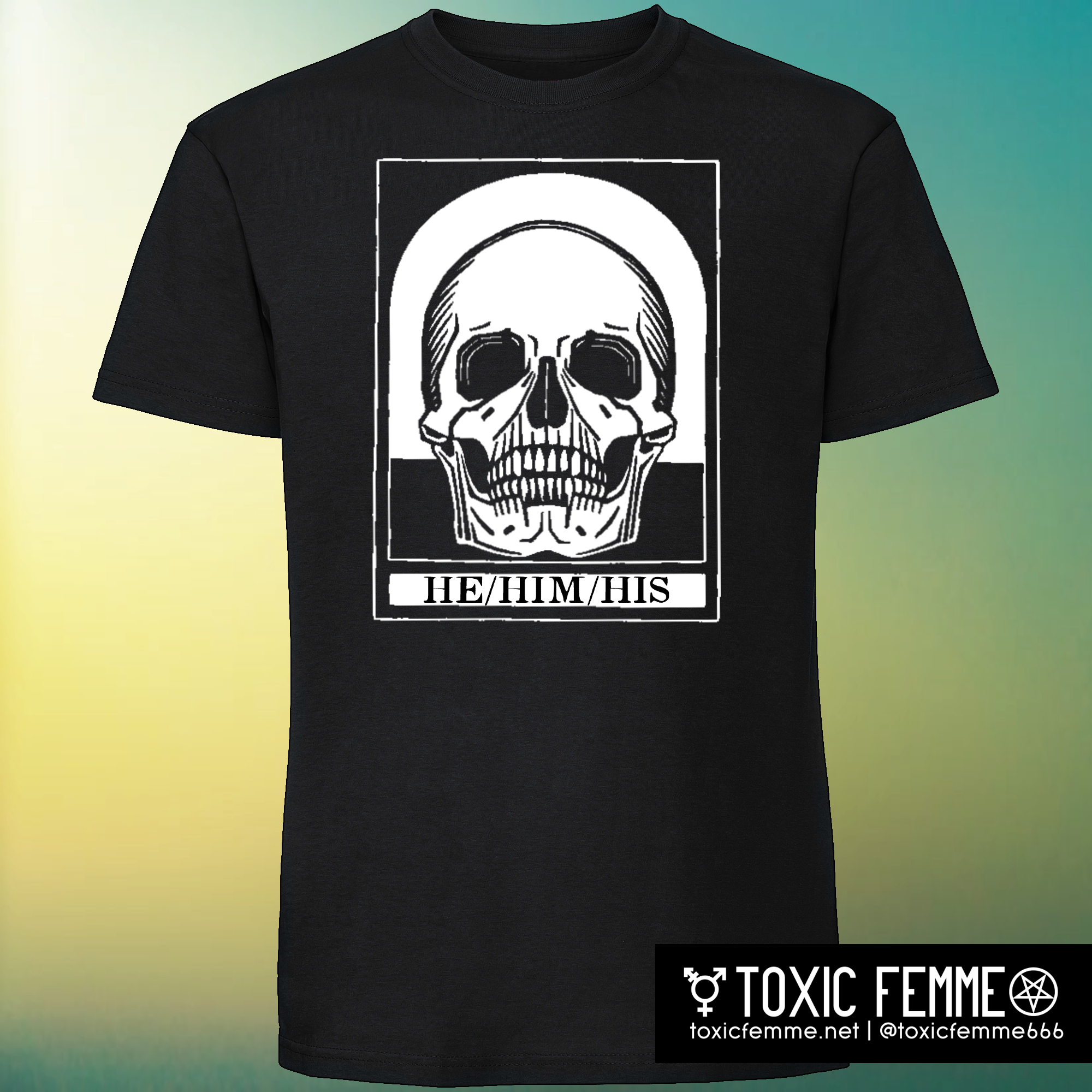 Goth Skull Pronouns tee - Customizable!