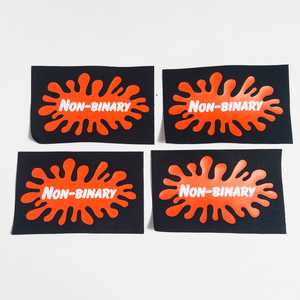 Non-Binary '90s orange slime sew-on patch