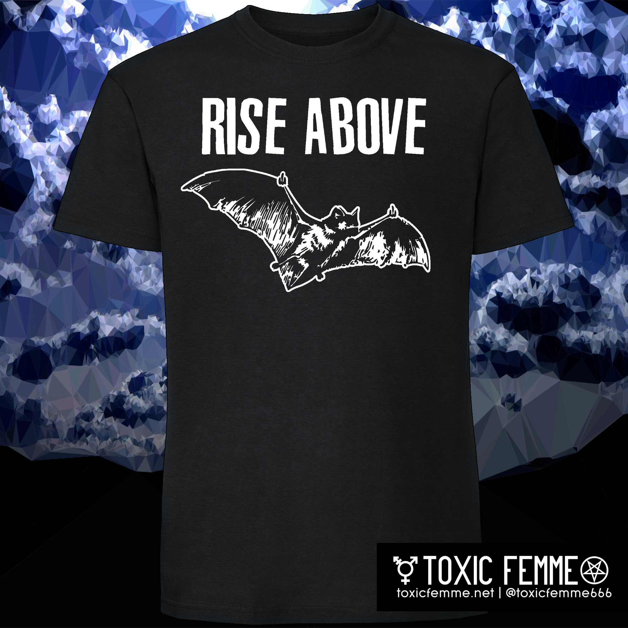 RISE ABOVE Middle Fingers Bat tee