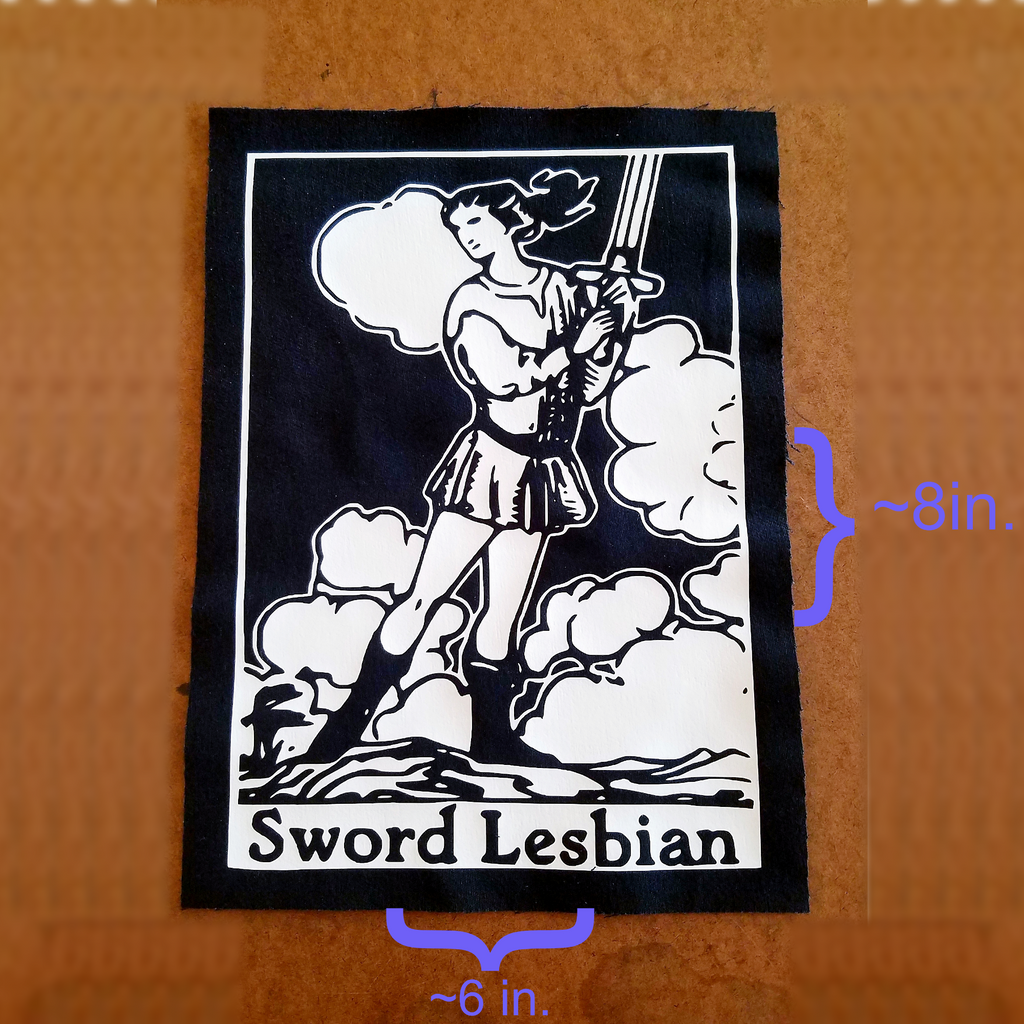 Sword Lesbian tarot sew-on back patch